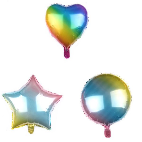 Ballons en aluminium en forme de cœur arc-en-ciel, 18 pouces, décoration de mariage, révélation du sexe, fournitures de fête prénatale pour fille, princesse, à hélium