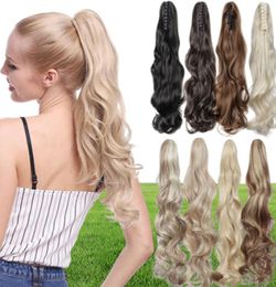 18inch24inch Synthetische klauw op paardenstaarthaarverlenging nep paardenstaart haarstuk voor vrouwen zwart bruin blond staarthaarverlenging7731707