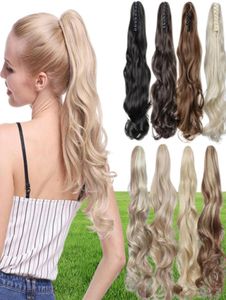 18inch24inch Claw synthétique sur la queue de cheval Extension de cheveux fausse queue de cheval Poiffeuse pour femmes Black Brown Blonde Tail Hair Extension1281123