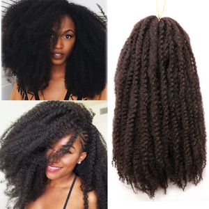 18 pouces Mali tressage cheveux synthétiques cheveux crépus Kanekalon Afro crépus Marley tresses cubain Marley tresse cheveux