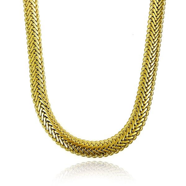 Collier chaîne serpent en or jaune 18 carats 18 carats GF pour hommes, revêtement sous vide, N364, taille réelle disponible