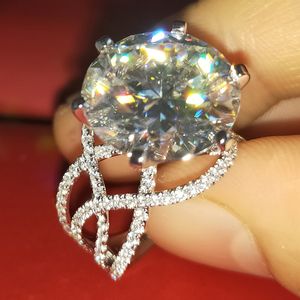 18K 750Au Gouden Ring 10 Karaat DVVS Moissanites Diamanten Ring Ronde Bruiloft Verlovingsverjaardag Ring Trendy
