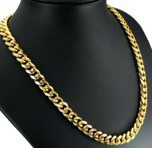 18k gouden ketting breedte 9 mm zeszijdig vergulde ketting 60 cm