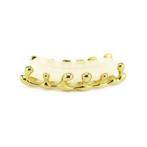 18k Dents Dentaires Grillz Goutte D'eau Hip Hop Bretelles Or Lisse Hommes Femmes Halloween Vampire Dentiers Grills 1302