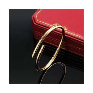 18K gouden armband nagelarmband armbanden voor vrouwen gouden diamanten tennisarmband Raducanu mode unisex paar manchet initiële clou JUST dun 3,5 mm met logo