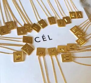 18k gouden blok designer hanger kettingen voor vrouwen merk luxe schakelketting korte choker vierkante letters geometrie ketting mooie sieraden groothandel merknaam