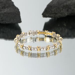 18k gouden armbanden voor vrouwen trendy ketting kruis diamanten ontwerper paar mode bruiloft feest valentijn zilver geschenk verloofd dagelijkse werk bruid vriendin