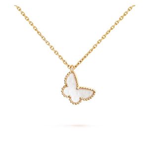 Collier pendentif papillon en cristal d'or 18 carats, marque de luxe française, collier classique de créateur de mode pour femmes et hommes, cadeau de mariage, de saint-valentin