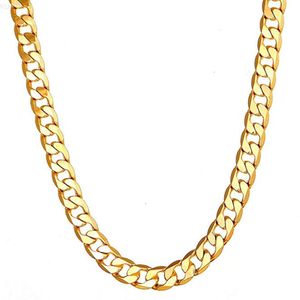 Collar de cadena de eslabones cubanos de oro de 18 quilates Cadenas de oro para hombres