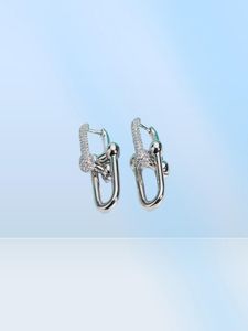 18K GOUD DoubleStud oorbellen voor vrouwen luxe merkontwerper ol Style Shining Crystal Ear Rings oorring feest bruiloft sieraden cadeau7694789