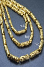 18k Gold Mens Women039S acabado de enlace cubano sólido cadena de collar 55 cm L N2998346828