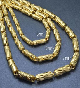 18K Gold rempli Mens Women039s Finition Chaîne de collier de liaison cubaine solide 55 cm L N2995617244