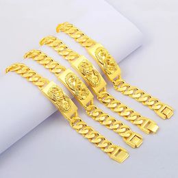 18K Gold Filled Zal Niet Vervagen Armbanden Voor Mannen Vrouwen Pulseras De Plata De Ley Mujer Bijoux Femme Edelsteen Bruiloft Jewelry240115