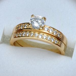 Bague de fiançailles en or 18 carats pour femme solide sertie de diamants de laboratoire R280 SZ M, O, Q, S