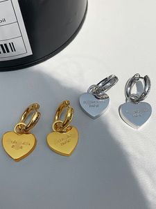 18K Gold Love Boucles d'oreilles clous Marque Peach Coeur en forme de lettres B Pendentif Logo Boucle d'oreille Designer européen et américain Bijoux HABBE5 --02