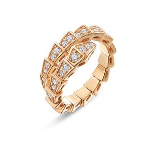 18k gouden liefde nagelring mode slang diamanten paar ring voor mannen dames klassieke merkontwerper ringen roestvrijstalen sieraden cadeau