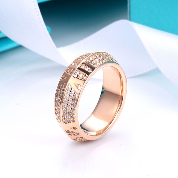 18k oro de lujo cristal diamante letras brillantes anillos de diseñador para mujeres niñas 925 plata bling piedra elegante encanto anillo de boda joyería de fiesta