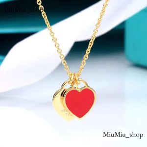18K Gold Luxury Double Love Necklace Valentijnsdag Moeder 'Day Gift Designer Sieraden Hanger Box Groothandel 310
