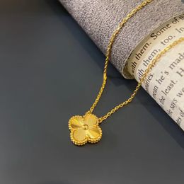 18k or luxe laser trèfle designer pendentif colliers femmes filles marque fleur lien chaîne courte ras du cou élégant collier bijoux de mariage