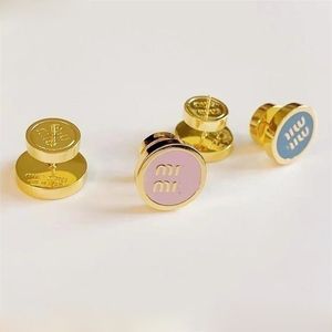 18K GOUD M Brand Letters Designer oorbellen Stud voor vrouwen retro vintage luxe ronde cirkel dubbele zijde slijtage Chinese oorrang oorringen oorringen charme sieraden cadeau