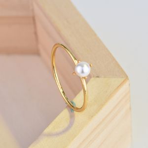 18K Or Perles Bague Princesse Bagues De Fiançailles Pour Les Femmes Bijoux De Mariage Anneaux De Mariage Accessoire Taille 5-10 Livraison Gratuite