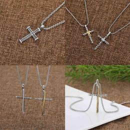 18-каратное позолоченное дизайнерское ожерелье длиной 50 см, серебряная цепочка с подвеской в виде креста, дизайнерские ожерелья, классическая мода для девушек и женщин Fine luxur2404