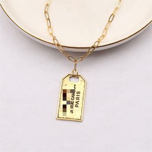 18K vergulde 925 zilveren ketting Luxe merk Designer Bruiloft Sieraden Roestvrij stalen letterketting Hanger Cadeaus voor familie en vrienden