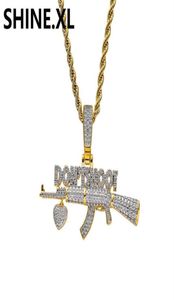 Collier pendentif en or 18k plaqués en or Don039t Collier pendentif glacé sur zircon Hip Hop Jewelry Gift248M215F9966673