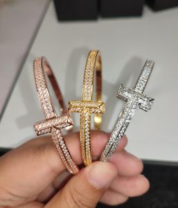 18k vergulde bangle armband sieraden designer jewlery Driedimensionale diamant breed smal Liefde horloges paar mode Party armband heren ringen armbanden set