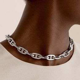 18k Gold Chain Dancre Big H Collar para mujeres Joyas de diseñador Anniversary Anniversary Gift