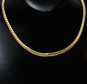 Bracelet collier chaînes en os plaqué or 18 carats 5mm012347339154