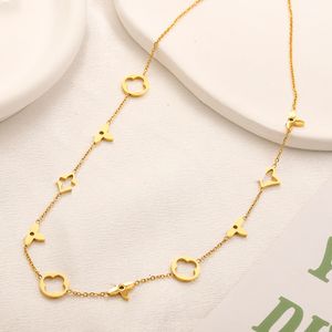 18k vergulde klaver ketting nieuwe dames designer sieraden herfst boetiek charme hanger ketting roestvrij staal luxe geschenk geen vervaging ketting