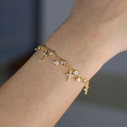 Bracelet de charme à bracelet croisé en or 18k plaqué Gol