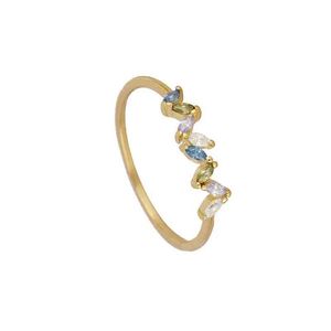 18K vergulde klantgerichte kleur zirkoon ringen moderne trouwringen voor vrouwen sieraden
