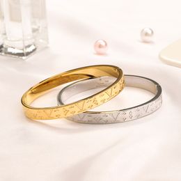18K vergulde designer armbanden damesarmband luxe sieraden 925 verzilverd roestvrij staal reliëf bruiloft liefhebbers cadeau met merkverpakking