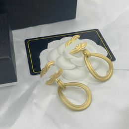 18K GOUD VERPLICHTEN Designer Letters Stud Lange Earring Dangg Crystal Geometric Brand Women Rhinestone Pearl Wedding Party Joodlry Accessoires