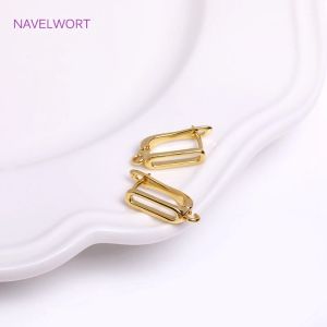 18K GOUD GOLDE OORRUP HAKEN Hendel Back Open Loop Setting, Earring Making Supplies, Brass Earring Clasp Bevindingen, DIY -accessoires