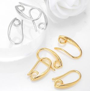 Ganchos para pendientes chapados en oro de 18 quilates, alambres para orejas franceses de plata, suministros para fabricación de pendientes DIY 1127969