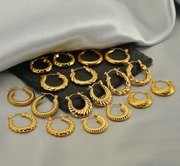 18K GOUD GOLDE OORRINGEN HOOP Minimalistisch Gold Huggie oorbellen Hypoallergene dikke gedraaide dikke sieraden voor meerdere piercing kerstcadeau voor vrouwen meisjes