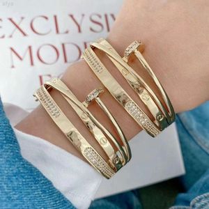 Bracelets de manchette en Zircon plaqué or 18 carats, bracelets à ongles en cuivre pour filles