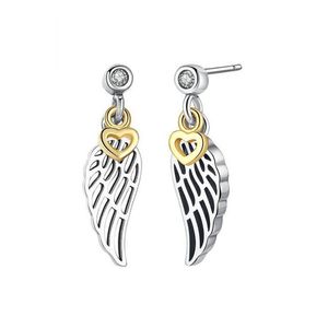 Aretes con forma de ala y corazones chapados en oro de 18 quilates para Pandora, aretes de fiesta de moda de plata de ley auténtica para mujer, conjunto de aretes de regalo para novia con caja original