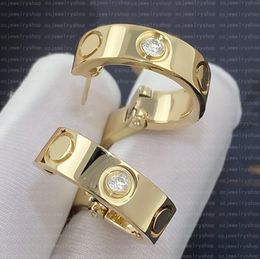 18K vergulde hoge kwaliteit oorbellen stud oorbel klassieke mode minnaar oorbel met diamanten sieraden ontwerper voor WomenGirl sieraden vrouwen geschenken