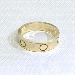 18K Vergulde Hoge Kwaliteit Band Ringen Klassieke Mode Liefde Ring Nagel Ring voor WomenGirl Bruiloft Moederdag Sieraden Women228C