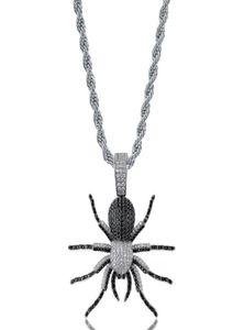 Plaqué or 18 carats Hiphop Ant Pendentifs Mens Ice Out Collier Designer Bijoux Bling Cubique Zircone Pop Hiphop Jewellery4363613