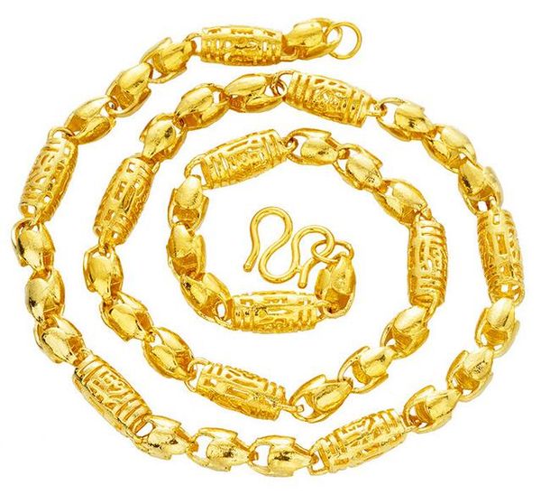 Collier de bénédiction d'olive creuse plaqué en or 18K plaqué or avec une pièce de monnaie en or dragon collier