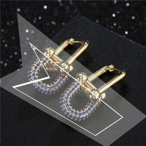 Créoles plaquées or 18 carats géométrie Boucle d'oreille femme simple alphabet designer Boucles d'oreilles lettre exquise pour femmes cadeaux de luxe 3 styles U cerceaux ensemble cadeau