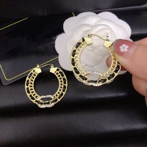 18K GOUD GOLD LUXury Brand Designer Hoop Earrings Round Charm Big Circle oorbellen voor dames sieradenfeestje Gift bruiloftsbetrokkenheid