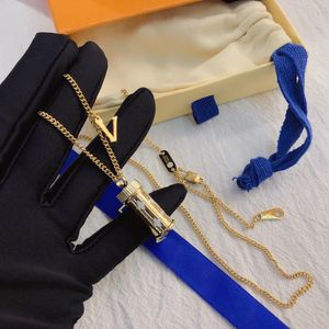 18K Vergulde Luxe Merk Designer Hangers Kettingen Afneembare Parfumflesje Hanger RVS Letter Choker Ketting Ketting Sieraden Accessoires