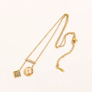 Colliers avec pendentif de luxe plaqué or 18 carats, en acier inoxydable, avec lettres, bijoux, cadeaux de mariage pour femmes