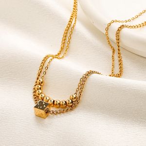18K Gold vergulde hangende kettingontwerp voor vrouwen houden van sieraden roestvrijstalen kralen ketting hangers ketting ontwerper trouwfeest reiszwem niet fade sieraden